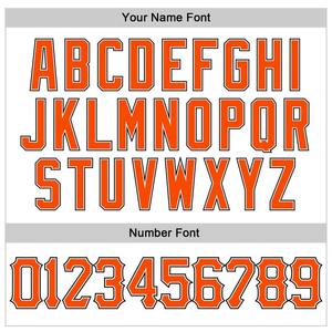 Camiseta de béisbol auténtica blanca naranja a rayas anaranjada-negra personalizada - Product Image 5