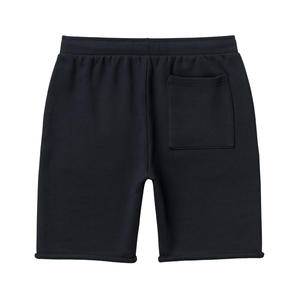 Shorts en molleton pour homme, bleu marine, 100% coton biologique de luxe, pré-rétréci, certifié GOTS, confortable, coupe classique - Product Image 2