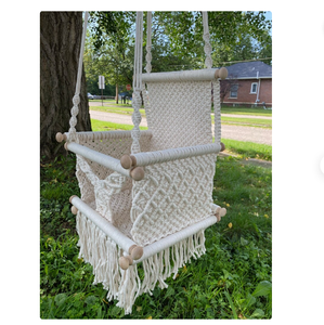 Baby <b>Hammock</b> DYAED COTTON HANDMADE NATURAL Baby Swing Set Style Color Baby Bedside Sleeper - Product Image 1