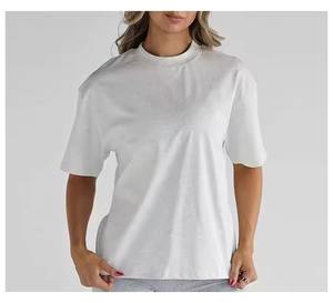 T-shirts lourds pour femmes t-shirt décontracté pour femmes t-shirt surdimensionné femmes respirant 100% coton tissu - Product Image 1