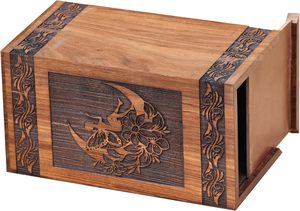 Moon Angle Cremation Urn Wood Adults for <b>Ashes</b> Funeral Burial Lid <b>Pet</b> Urn <b>Keepsakes</b> for Memorial Creative Box Decorative Medium - Product Image 5