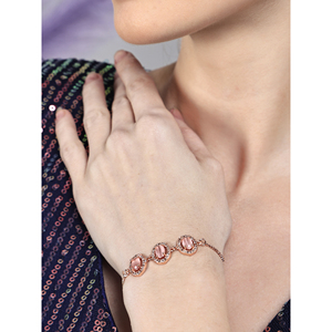 สร้อยข้อมือแฟชั่นทรงกลมสีชมพู - Product Image 5