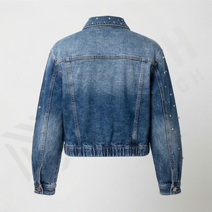 Chaqueta Vaquera Corta Personalizada para Hombre, Invierno, Forro de Lana en la Parte Delantera, Larga y Corta, Precio Bajo, OEM, Ropa de Moda - Product Image 2