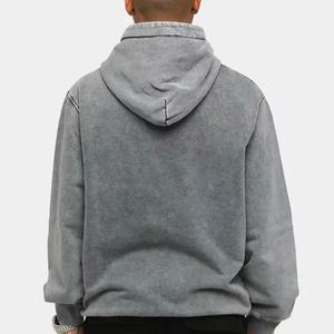 Ropa de calle personalizada Faded Hoodie French Terry Heavy Weight Drop Shoulder Cropped Sun Faded Acid Wash Hoodie Hombres algodón mezclado - Product Image 2