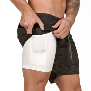 Short de plage à compression intégré de haute qualité personnalisé en polyester spandex short de sport d'entraînement d'été en vente en gros - Product Image 1