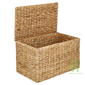 Set of 4 Seagrass Rectangular <b>Lidded</b> <b>Storage</b> <b>Basket</b> Multipurpose Kitchen Bathroom With Insert Handles Woven <b>Storage</b> <b>Basket</b> - Product Image 5