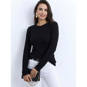 Jane's Women's Long Sleeve Crew Neck Knitted <b>Pullover</b> <b>Sweater</b>, Casual Regular Fit Adult Feminine Style, Model 32209 - Product Image 2