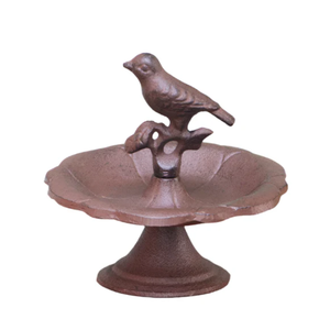 Estatua de pájaro de latón AK Comedero de pájaro de metal en acabado marrón rústico Comedero de pájaro decorativo para acentos de decoración exterior - Product Image 4