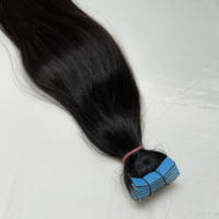 Extensions de cheveux indiennes 100% Remy à bandes adhésives, vierges, cuticules alignées, sans nœuds, toucher doux, lisses, qualité supérieure, 10-30 pouces