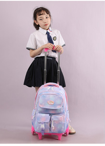 Galaxy Spaces All Over Printing Sac d'école pour garçon avec chariot 2 roues 6 roues Escalier Sac d'école - Product Image 6