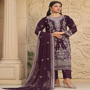 Salwar Kameez Pakistaní para Mujer, Bin Hameed RINA, Tela de Chifón, Bordado Étnico, Diseño Moderno, Ropa de Fiesta, Temporada de Bodas - Product Image 3