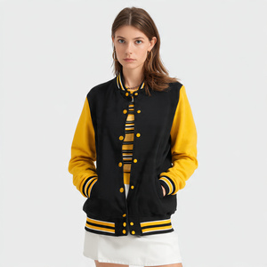 Chaqueta Universitaria Extra Grande para Mujer, Holgada, con Bordado, Mangas de Lana, Chaqueta Universitaria con Hombros Caídos para Mujer - Product Image 3