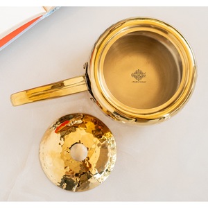 Conception martelée de cuiseur d'acier inoxydable d'IndianArtVilla dans la finition d'argent et d'or-Cookware pour le restaurant de maison et d'hôtel - Product Image 2