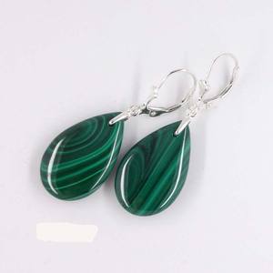 Turquoise Gemstone 925 Sterling <b>Silver</b> Vintage IGI Certified Earrings Drop Dangle Chain Ear-studs Bali Jhumki Bezel HARI OM - Product Image 5