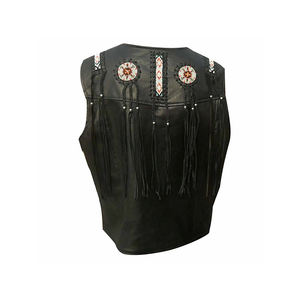 Chaleco occidental Reversible para hombre, decoración de botones de cuero impermeable, cierre de cremallera, a prueba de viento, transpirable, ropa exterior de invierno sólida - Product Image 2