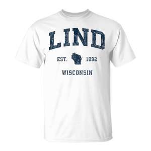 Lind Wisconsin Vintage Athletic <b>Navy</b> Sports Tank <b>Top</b> Promotional Category-Vintage T-Shirts - Product Image 1