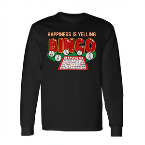 T-shirt à manches longues Bingo Happiness, design de jeu de bingo, vêtements unisexes - Product Image 2