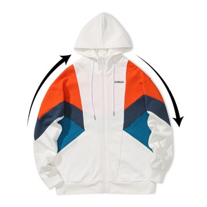 Sweat-shirt à capuche de haute qualité 100% coton avec fermeture éclair, logo personnalisé, broderie, marque d'équipe, impression, design personnel, en vente - Product Image 3