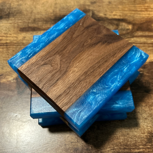 ถาดรองแก้วไม้ทำจากเรซินอีพ็อกซี่ถาดรองแก้วไม้และเรซินดีไซน์ใหม่โลโก้ตามสั่ง - Product Image 2