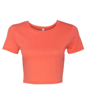 Venta al por mayor de alta calidad de verano de las mujeres deportes Crop Top fabricantes de ropa Lisa logotipo personalizado 180g recortado camiseta para las mujeres - Product Image 6