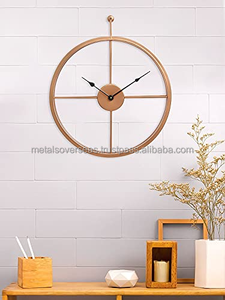 Horloge murale design faite à la main en fer à quartz à face unique Style Art déco horloge murale ronde en métal de haute qualité à suspendre affichage d'aiguilles - Product Image 4