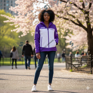 Veste de pluie à capuche en softshell de haute qualité, imperméable et pliable, de la Sororité Nationale des Femmes Noires - Product Image 5