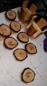 Sous-verres en noyer Support en bois de luxe moderne Sous-verres à thé en marbre en bois carré rond pour une utilisation de table de bureau à domicile - Product Image 4