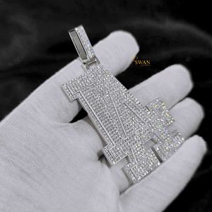 925 Sterling Silver Lab Grown Diamond Iced Out LA Pendentif Collier Personnalisé Hip Hop Bijoux Usine Directe Fabricant En Gros - Product Image 3