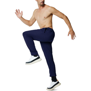 Pantalon de survêtement à fond ouvert en molleton pour homme avec poches, coupe décontractée, évacuation de l'humidité, pantalon respirant à cordon de serrage pour homme - Product Image 6