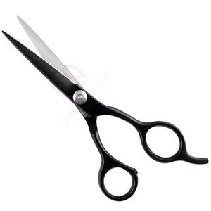 Tijeras de Peluquería Profesionales de Acero Inoxidable, Recubrimiento Negro Afilado, Tornillo de Tensión Ajustable, Reposamanos Fijo, para Diestros, Salón - Product Image 1