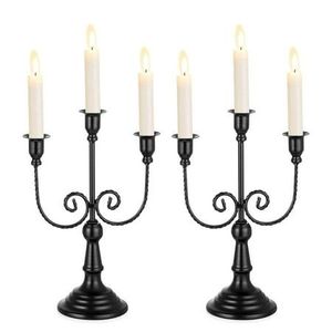 Candélabre en métal pour une décoration de table de mariage élégante, créant une ambiance sophistiquée avec un style de centre de table décoratif intemporel - Product Image 3