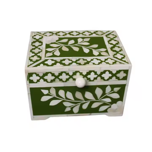 Incrustation d'os faite à la main en Inde belle boîte-cadeau d'incrustation d'os décorative pour la maison avec des conceptions personnalisées artisanat en nacre - Product Image 4