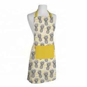 Wholesale Custom Logo Printed Yellow Short Size 100% Cotton <b>Kitchen</b> <b>Apron</b> with Leaf Design Multi-Purpose Use From India - Product Image 1