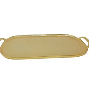 Nueva Bandeja de Servicio Decorativa de Latón con Diseño Atractivo para Uso en el Hogar y Hoteles, Recién Llegada, Bandeja de Servicio de Alimentos Chapada en Oro - Product Image 4