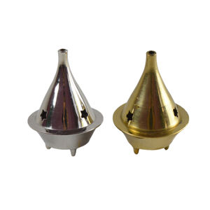 Quemador de Incienso Cónico con Acabado Dorado, Diseño de Latón - Product Image 6