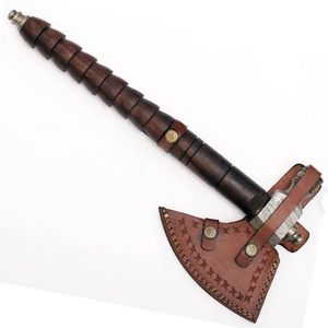 Wholesale Customized Damascus Hunting Hatchet <b>Axe</b> Premium Quality OEM ODM Service Hand Forged <b>Wood</b> Handle with Leather Sheath - Product Image 6