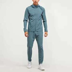 Custom Men's Sportswear Tracksuit 2 Piece Set Lightweight Windbreaker Hooded <b>Jacket</b> and Joggers Gym Jogging Suit Sweatsuits - Product Image 1