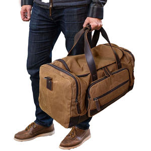 Large Capacity Vintage Waxed Canvas Duffle <b>Bags</b> for Women <b>Men</b> Foldable Overnight <b>Weekender</b> for Camping Manufactured Duffle <b>Bag</b> - Product Image 3
