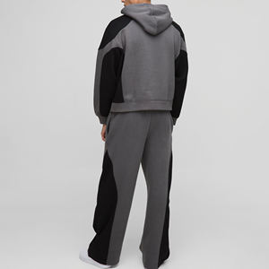 ชุดวอร์มทรงบ็อกซี่สำหรับผู้ชายชุดวอร์มสองสีแบบสวมหัวพิมพ์โลโก้ตามสั่ง - Product Image 5