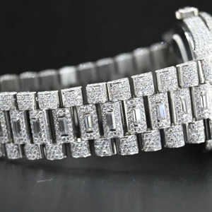 Reloj analógico cuadrado de Hip Hop de lujo, diseño helado de gama alta personalizado, probador de moissanita VVS, movimiento Eta, Diamante de moda para la Nueva Era - Product Image 3