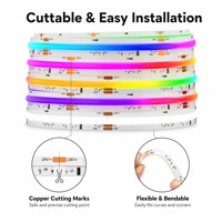 Tira de Luces LED RGBIC COB, 420 LED/m, Direccionable, con Efecto de Persecución, DC 12V/24V, Cortable cada 10mm, Tira Inteligente para Decoración del Hogar