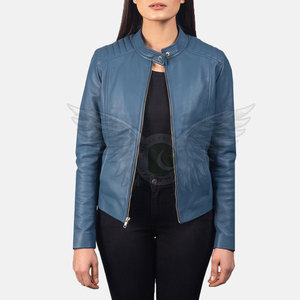 Chaqueta de cuero de piel de oveja personalizada para mujer, nuevo diseño, talla XL, abrigo largo, motociclismo, teñido liso, disponibilidad para exteriores - Product Image 2