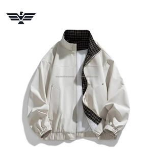 Chaqueta Cortavientos de Lona Transpirable Delgada con Cuello Alto y Logotipo Personalizado para Hombre, Estilo Bomber, Cierre de Cremallera, Tinte Liso, Invierno - Product Image 1