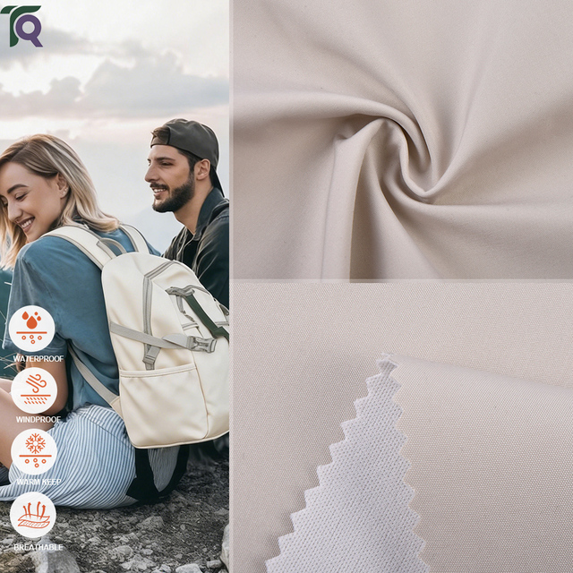 Twistless Oxford Composite Knit Fabric Waterproof Windproof Downproof Bonded Outdoor Fabric for Parka Jackets Bags
