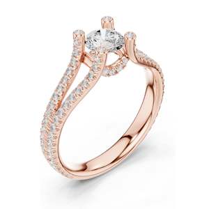 Anillo de Compromiso con Diamante de Laboratorio Redondo Brillante de 1.29 CT, Claridad VVS-VS EF, Oro de 18K, 14K, 10K y Plata 925, Moissanita - Product Image 4
