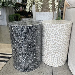 Tabouret d'appoint moderne personnalisé pour la maison hôtel bureau salle de bain cuisine salle à manger atelier-nacre incrustation table d'appoint décorative - Product Image 2