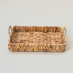 Bandeja de Almacenamiento y Decoración de Jacinto de Agua, Accesorios para el Hogar, Bandeja de Tejido de Paja Natural - Product Image 5