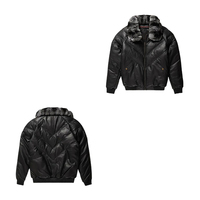 Blouson Bomber d'Hiver Premium Noir pour Homme, Grande Taille, Imperméable, en Toile Respirante, avec Fermeture Éclair en Cuir de Vachette et Fourrure de Renard – Meilleure Vente