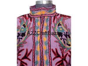 Veste indienne faite à la main avec broderie en tissu de canard, veste bohème à manches longues, blazer court pour femmes, vêtements de soirée d'automne - Product Image 3