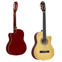 4/4 Classical Guitar Kit Mahogany Neck Adjustable Truss Rod Gloss Finish Guitar Stand Tuner Bag Strap Capo Picks | Midex